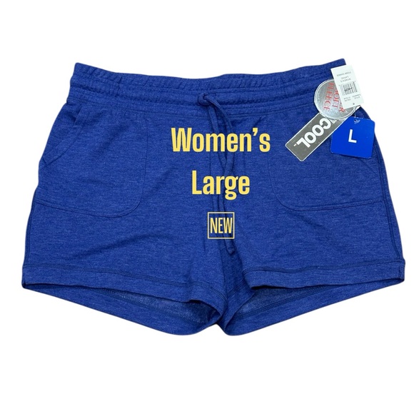 Women’s 32 Degrees Large 12 14 Shorts Fleece Heather Blue Drawstring PullOn NWT - Picture 2 of 8